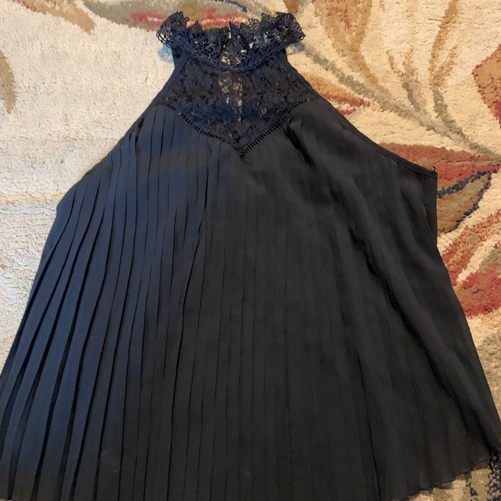 it girl black lace blouse small